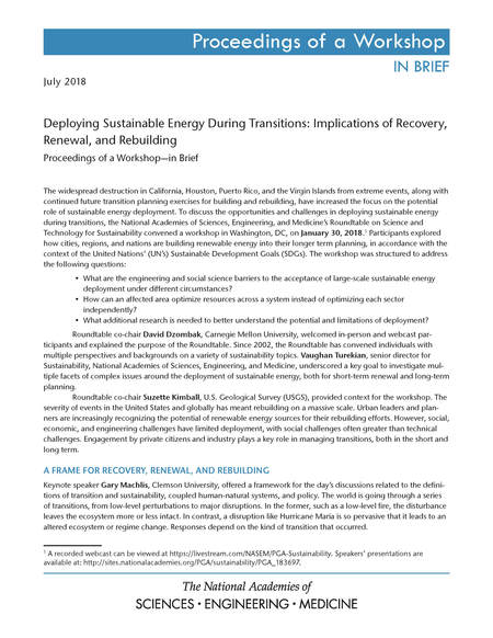 Cover: deploying sust energy