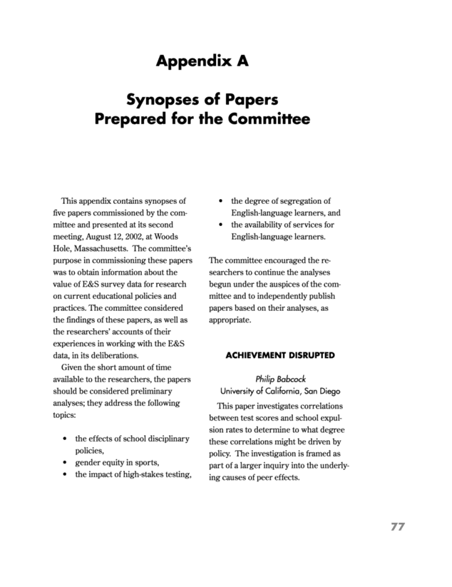 Organizing Your Social Sciences Research Paper: Appendices