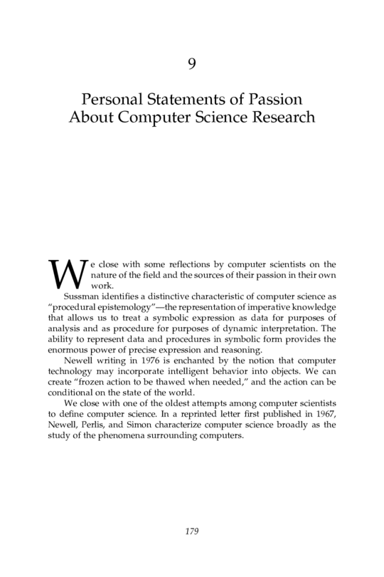 Personal essay for computer science