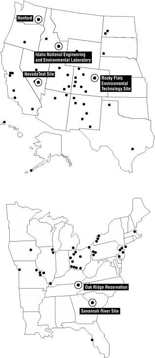 FIGURE 1 Location of principal sites within the DOE complex. SOURCE: NRC (2000a).
