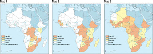 FIGURE 2-5 African countries with a known MDR TB rate.