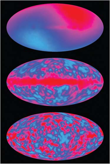 FIGURE 1.12 The first published all-sky maps of the CMB fluctuations. SOURCE: Courtesy of NASA and the COBE Science Working Group.
