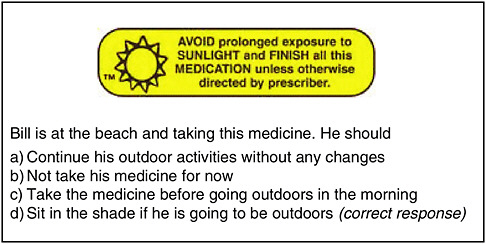 FIGURE 3-3 Caution symbols on medication bottles.