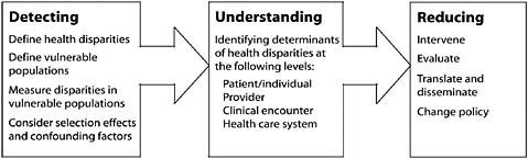 FIGURE 1-1 A framework for reducing disparities in health care systems.