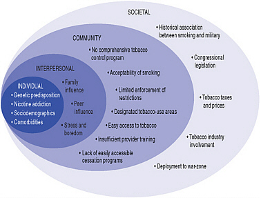 Some of the socioecologic influences on tobacco use among the military and veteran populations.