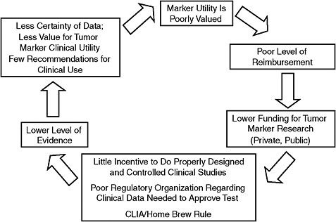FIGURE 8 Undervalue of tumor markers: A vicious cycle.