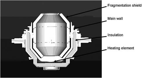 FIGURE 3 Cross section of lower part of detonation chamber of the Dynasafe SDC1200 for Anniston Army Depot. SOURCE: Dynasafe, 2010.