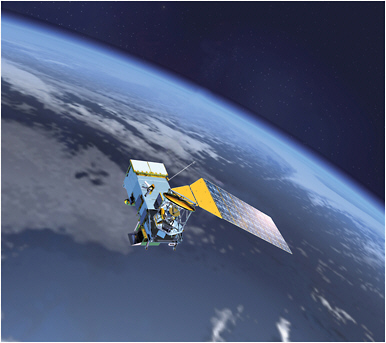 FIGURE 1.5 Artist’s conception of NPOESS satellite, which is an example of multiagency cooperation. SOURCE: NOAA.