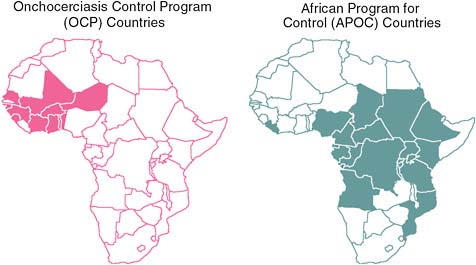 FIGURE WO-7 Onchocerciasis control programs in Africa.
