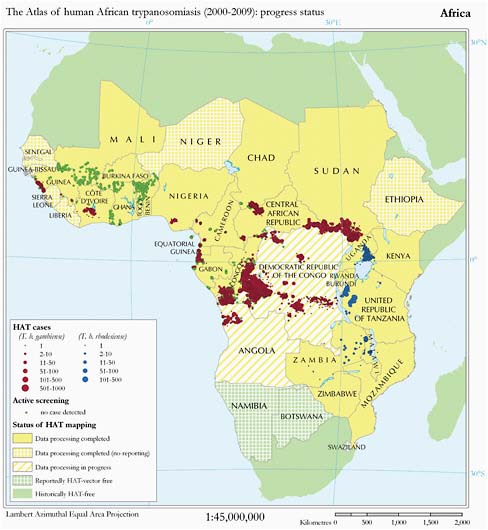 FIGURE A11-5 Atlas of human African trypanosomiasis.