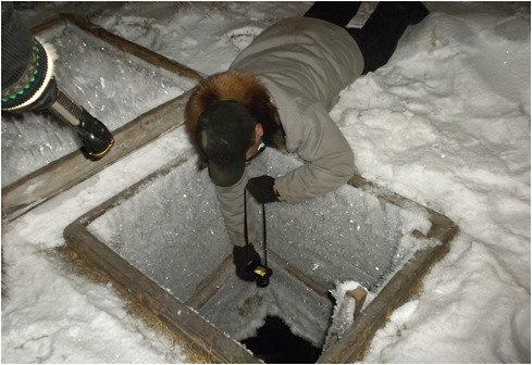 FIGURE 1.5 This photograph is of a cellar in Barrow, Alaska during January 2010. Thawing permafrost can cause damage to infrastructure including ice cellars, which are used in long term storage of traditional foods. Melting can occur during the winter months as well as summer. SOURCE: Michael Brubaker, Alaska Native Tribal Health Consortium.