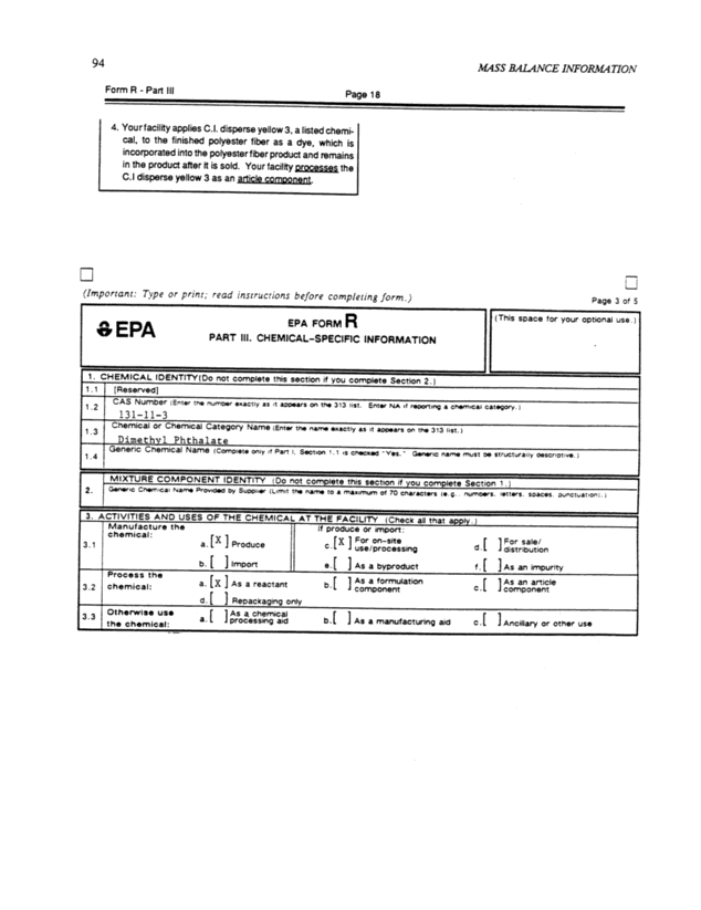 Glycol ethers sara 313 report