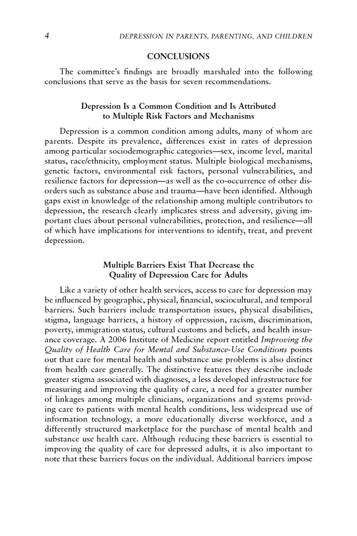 Research paper about depression