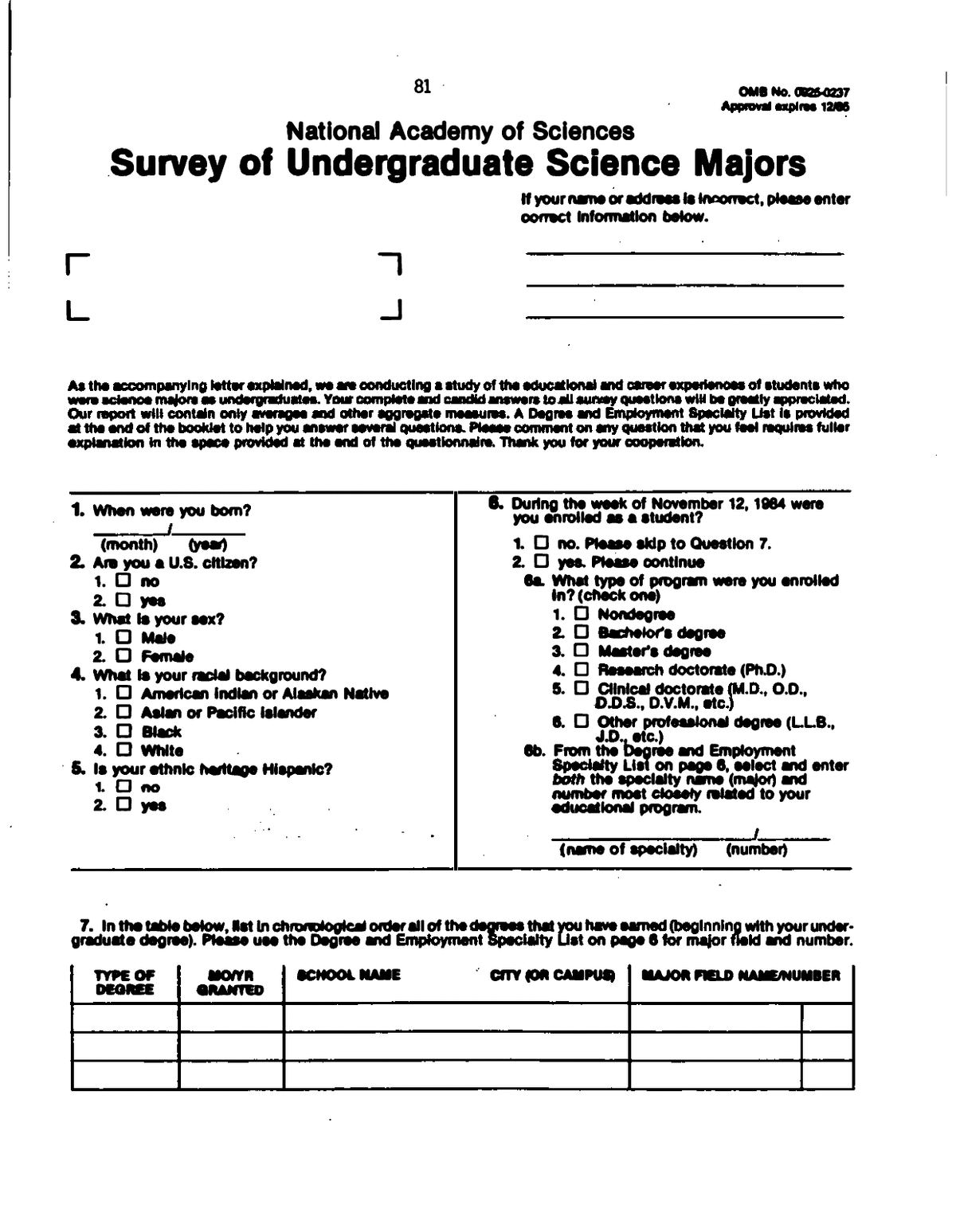 Cover letter for survey research