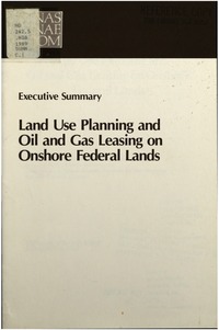 Cover Image: Land Use Planning and Oil and Gas Leasing on Onshore Federal Lands