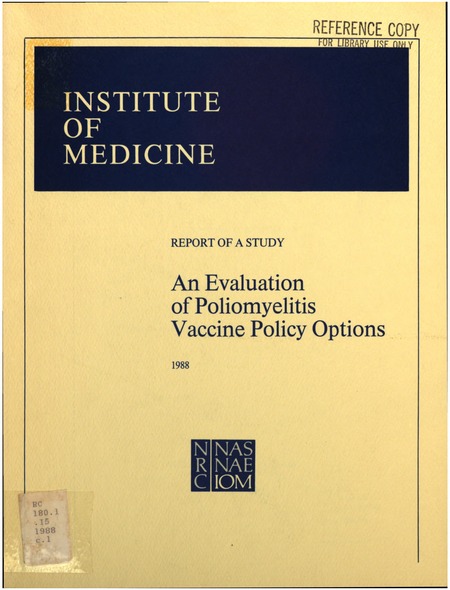 An Evaluation of Poliomyelitis Vaccine Policy Options