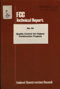 Cover Image: Quality Control on Federal Construction Projects