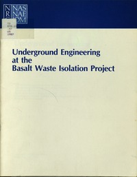 Cover Image: Underground Engineering at the Basalt Waste Isolation Project
