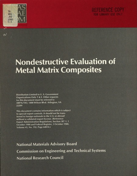 Cover:Nondestructive Evaluation of Metal Matrix Composites
