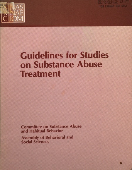 Guidelines for Studies on Substance Abuse Treatment