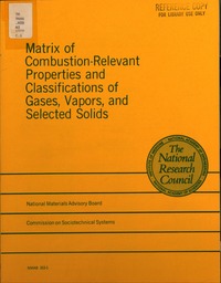 Cover Image: Matrix of Combustion-Relevant Properties and Classifications of Gases, Vapors, and Selected Solids