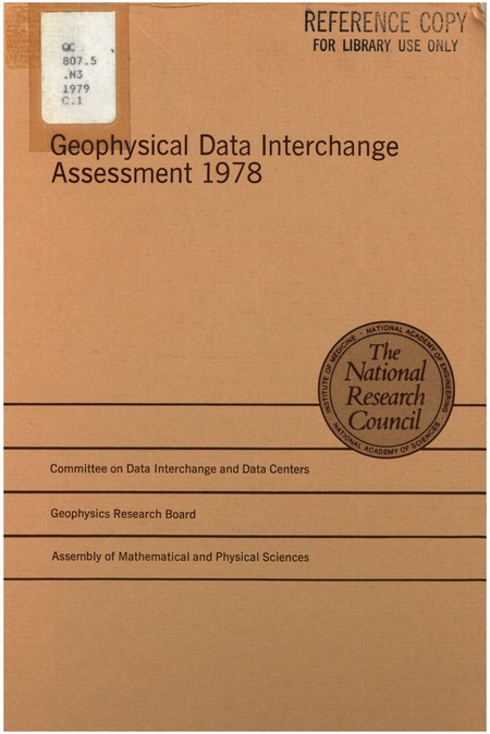 Geophysical Data Interchange Assessment, 1978