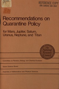 Recommendations on Quarantine Policy for Mars, Jupiter, Saturn, Uranus, Neptune, and Titan