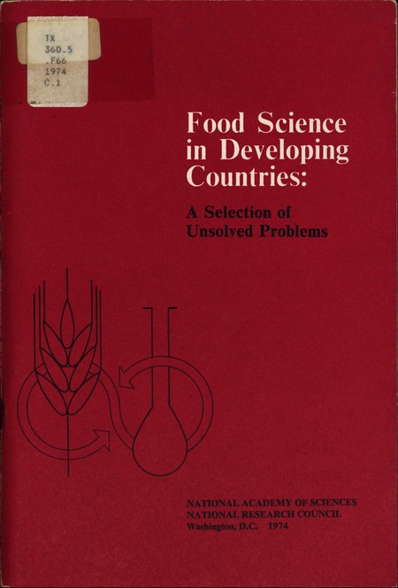 Cover:Food Science in Developing Countries: A Selection of Unsolved Problems
