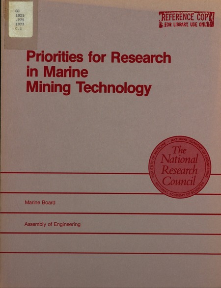 Priorities for Research in Marine Mining Technology