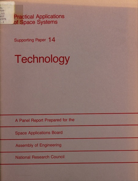 Technology Support: The Report of the Panel on Technology Support to the Space Applications Board of the Assembly of Engineering, National Research Council