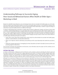 Understanding Pathways to Successful Aging: How Social and Behavioral Factors Affect Health at Older Ages: Workshop in Brief