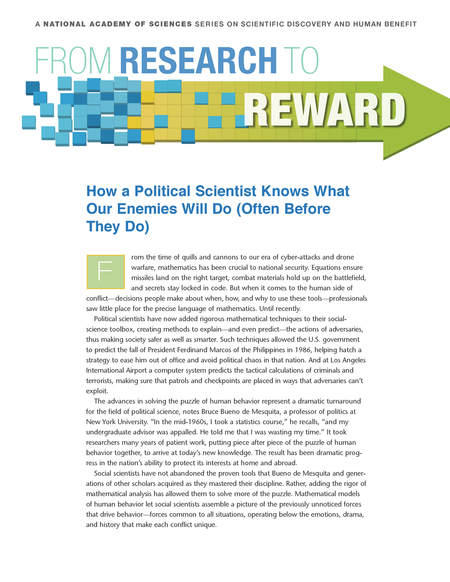 Cover:From Research to Reward: How a Political Scientist Knows What Our Enemies Will Do (Often Before They Do)