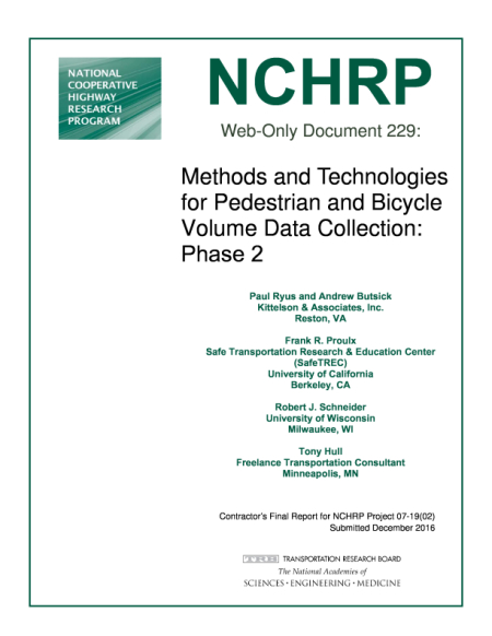 Methods and Technologies for Pedestrian and Bicycle Volume Data Collection: Phase 2