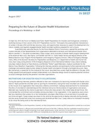 Preparing for the Future of Disaster Health Volunteerism: Proceedings of a Workshop—in Brief