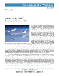 Aeronautics 2050: Proceedings of a Workshop–in Brief