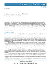 Nutrigenomics and the Future of Nutrition: Proceedings of a Workshop—in Brief