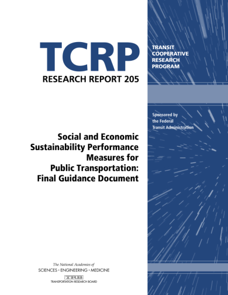 Social and Economic Sustainability Performance Measures for Public Transportation: Final Guidance Document