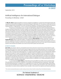 Artificial Intelligence: An International Dialogue: Proceedings of a Workshop–in Brief