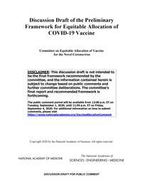 Discussion Draft of the Preliminary Framework for Equitable Allocation of COVID-19 Vaccine