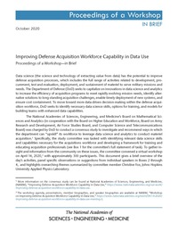 Improving Defense Acquisition Workforce Capability in Data Use: Proceedings of a Workshop–in Brief