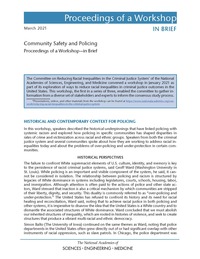 Community Safety and Policing: Proceedings of a Workshop–in Brief