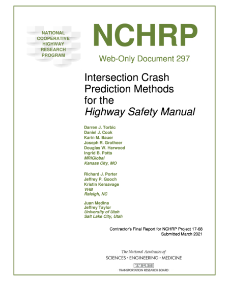 Cover:Intersection Crash Prediction Methods for the Highway Safety Manual