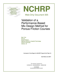 Validation of a Performance-Based Mix Design Method for Porous Friction Courses