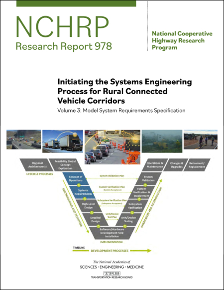 Cover:Initiating the Systems Engineering Process for Rural Connected Vehicle Corridors, Volume 3: Model System Requirements Specification