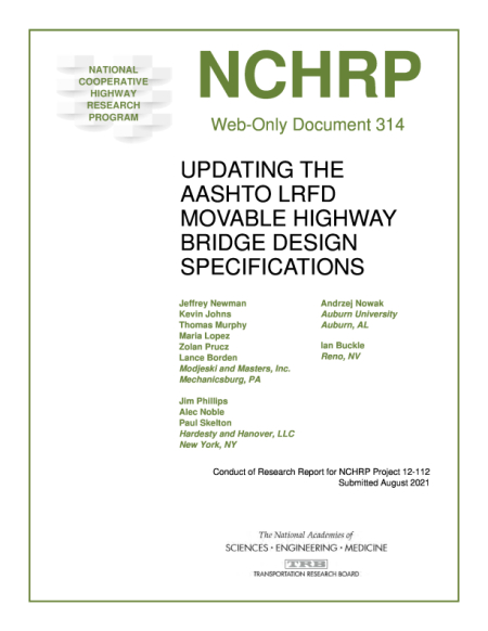 Cover:Updating the AASHTO LRFD Movable Highway Bridge Design Specifications