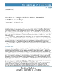 Innovations for Tackling Tuberculosis in the Time of COVID-19: Current Tools and Challenges: Proceedings of a Workshop—in Brief