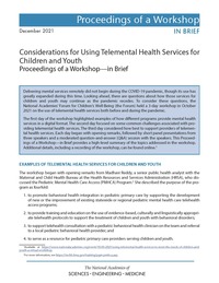 Considerations for Using Telemental Health Services for Children and Youth: Proceedings of a Workshop–in Brief