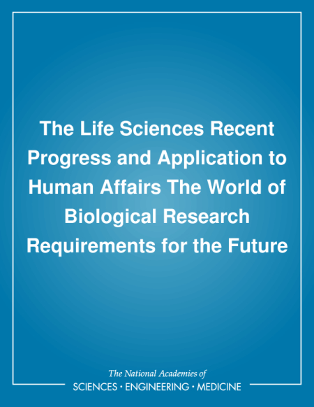 Cover of the electronic version of Life Sciences, the 1970 book looking to future needs in biology and agriculture. 