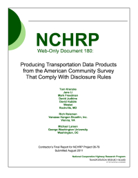 Producing Transportation Data Products from the American Community Survey That Comply With Disclosure Rules