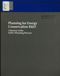 Planning for Energy Conservation R&D: A Review of the DOE's Planning Process